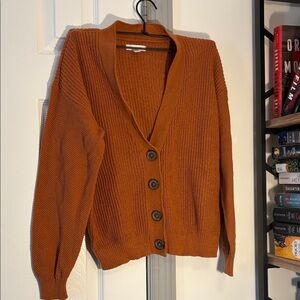 LC Lauren Conrad Women's Burnt Orange Cardigan Sweater